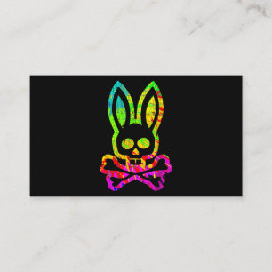Vintage Horror Bunny Rabbit Face Tie Dye Happy Eas Business Card