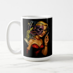 Vintage Horror Comic Art – Femme Fatale Skeleton Coffee Mug
