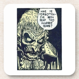 Vintage Horror Comic Panel Dead Two Hundred Years Beverage Coaster