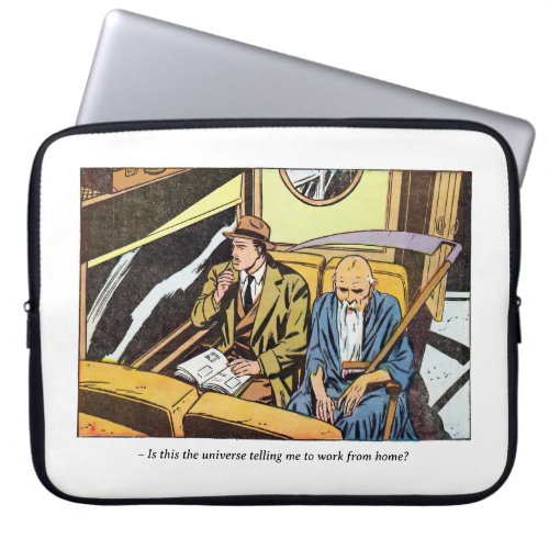 Vintage Horror Comic Panel Featuring The Reaper Laptop Sleeve