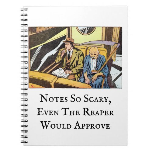 Vintage Horror Comic Panel Featuring The Reaper Notebook