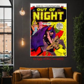 Vintage Horror Comics Out Of The Night Framed Art
