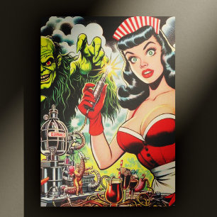 Vintage Horror Comics Postcard