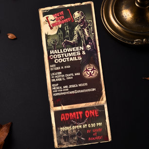 Vintage Horror Costume and Cocktail Halloween Raffle Tickets