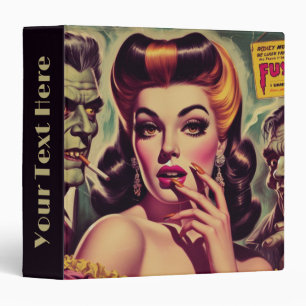 Vintage Horror Goth Girl 3 Ring Binder