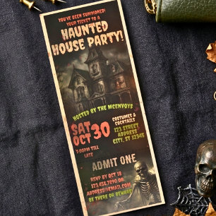 Vintage Horror Haunted House Halloween Party Raffle Tickets
