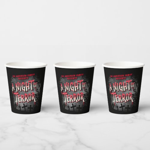 Vintage Horror Movie Adult Personalized Halloween  Paper Cups