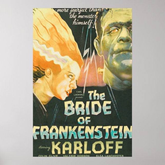 Vintage Horror Movie Poster– Bride of Frankenstein Poster (Front)