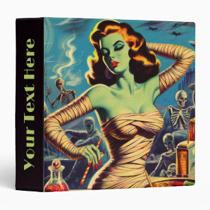 Vintage Horror Mummy Girl 3 Ring Binder