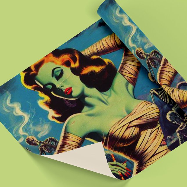 Vintage Horror Mummy Girl Wrapping Paper (Creator Uploaded)