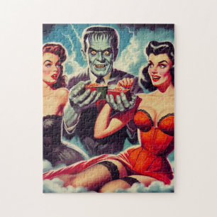 Vintage Horror Pin-ups Jigsaw Puzzle