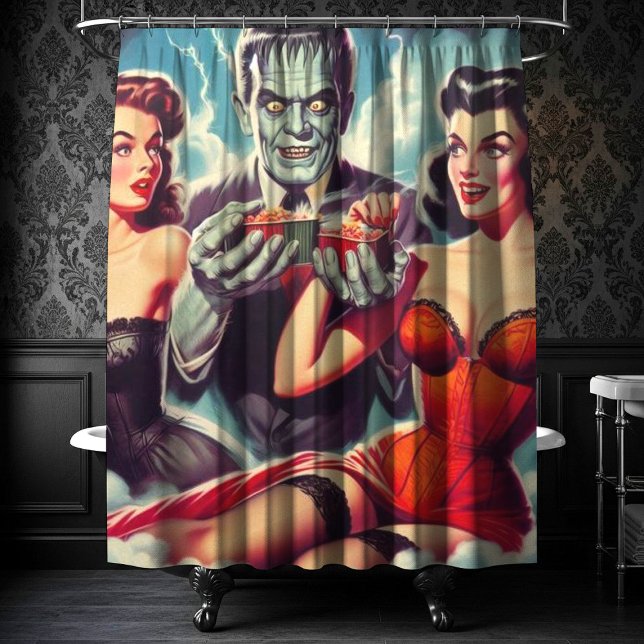 Vintage Horror Pin-ups Shower Curtain (Creator Uploaded)