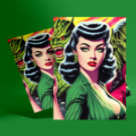 Vintage Horror Sci-fi Pulp Girl Postcard<br><div class="desc">Vintage Horror Sci-fi Pulp Girl</div>