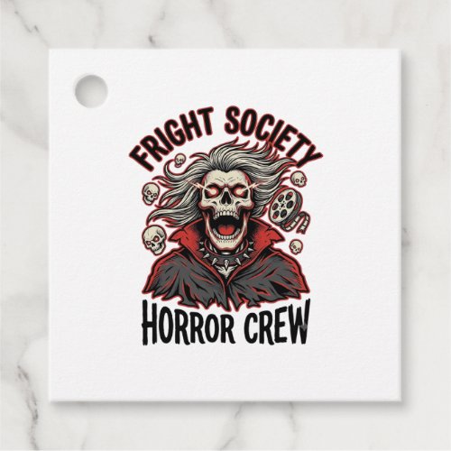 Vintage Horror Shirt Fright Society Skull Design_1 Favor Tags