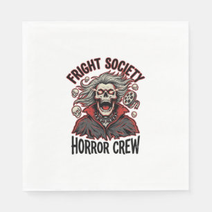 Vintage Horror Shirt Fright Society Skull Design_1 Napkins