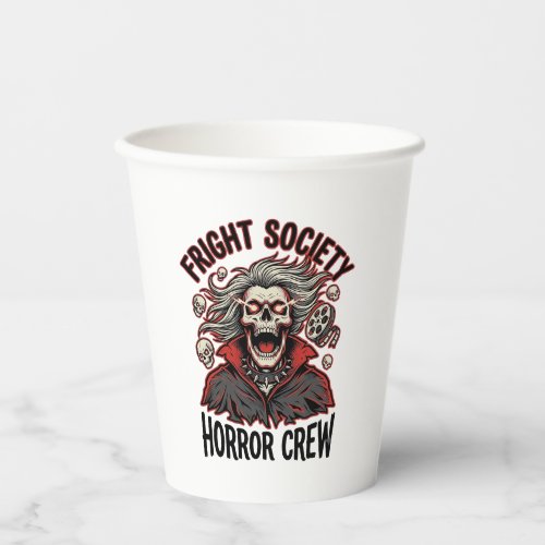 Vintage Horror Shirt Fright Society Skull Design_1 Paper Cups