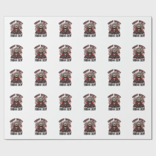 Vintage Horror Shirt Fright Society Skull Design_1 Wrapping Paper