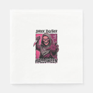 Vintage Horror Shirt with Engraved Slasher Hallowe Napkins