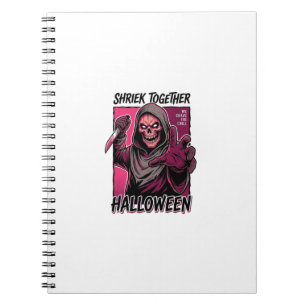 Vintage Horror Shirt with Engraved Slasher Hallowe Notebook