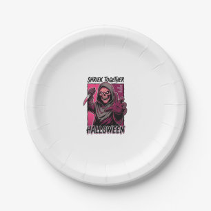 Vintage Horror Shirt with Engraved Slasher Hallowe Paper Plates