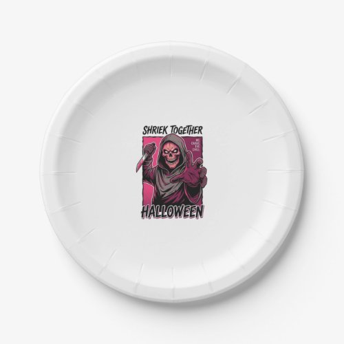 Vintage Horror Shirt with Engraved Slasher Hallowe Paper Plates