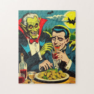 Vintage Horror Vampire Comics Jigsaw Puzzle