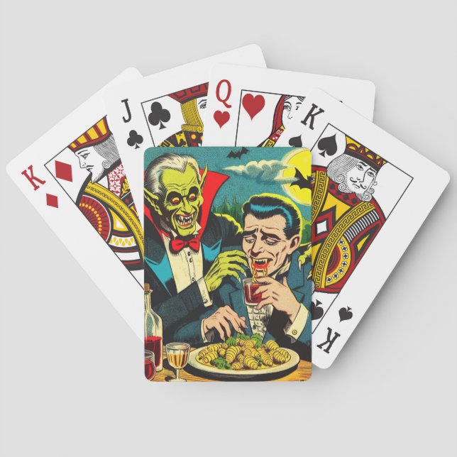 Vintage Horror Vampire Comics Poker Cards (Back)