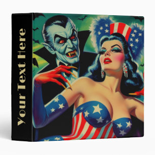 Vintage Horror Vampire Girl 3 Ring Binder