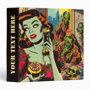 Vintage Horror Zombie Comics 3 Ring Binder