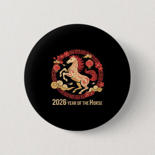 Vintage Horse 2026 Zodiac Chinese New Year Of The  Button