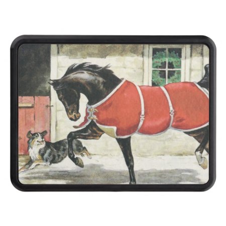 Vintage Horse And Dog Friends Hitch Cover