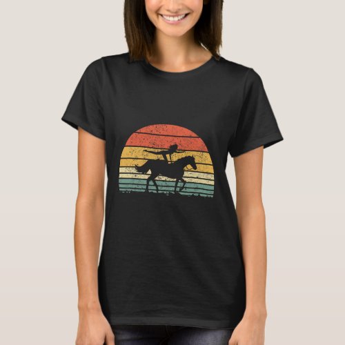 Vintage Horse Back Girl Riding Gift For Womens Tee