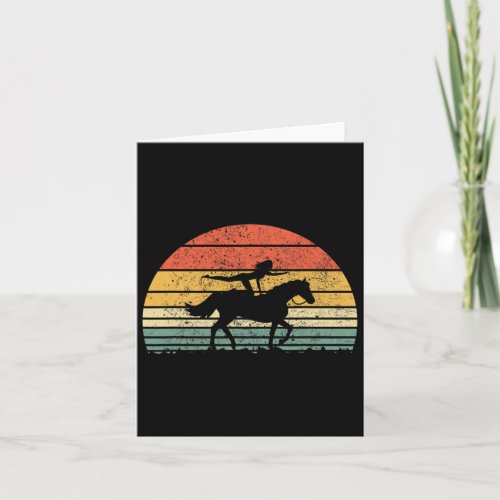 Vintage Horse Back Girl Riding Gift For Womens Tee Card