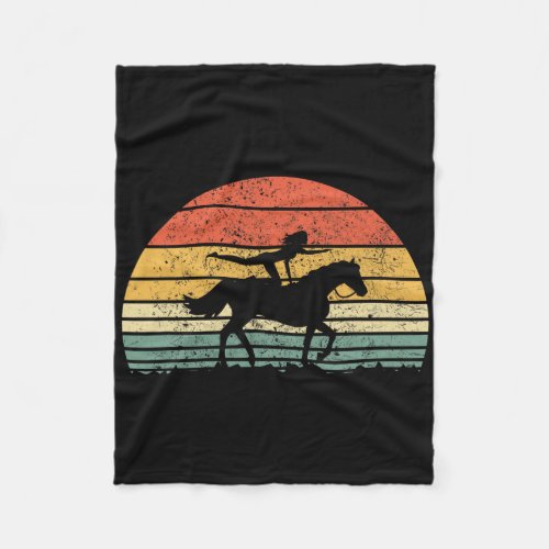 Vintage Horse Back Girl Riding Gift For Womens Tee Fleece Blanket
