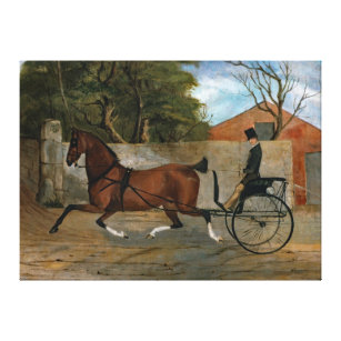 Vintage Horse Carriage Painting Canvas Print