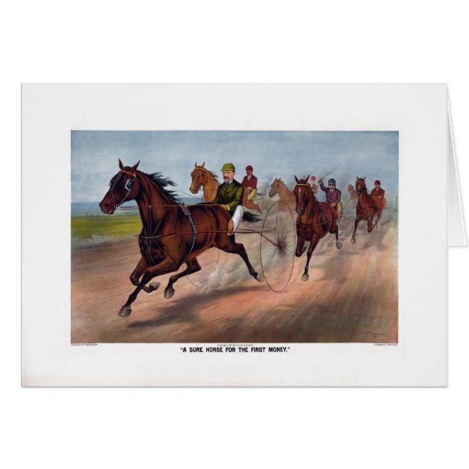Vintage horse carriage racing print cards (Front Horizontal)