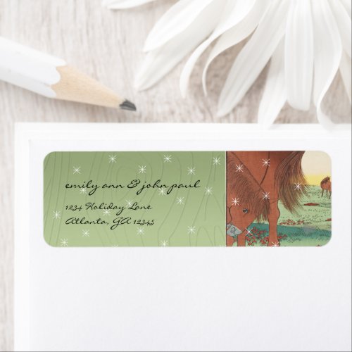 Vintage Horse Christmas Return Address Labels