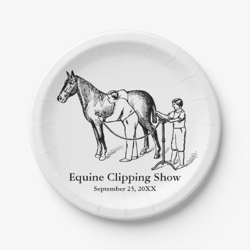 VINTAGE HORSE CLIPPING Custom Paper Plates