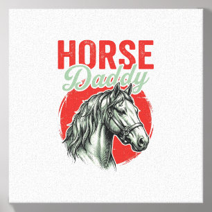 Vintage Horse Daddy Engraving Canvas Photo Tile