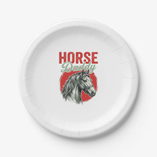 Vintage Horse Daddy Engraving Paper Plates