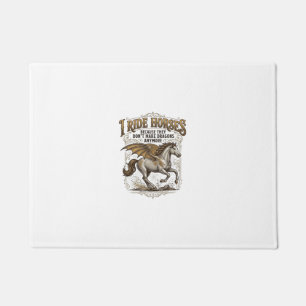 Vintage Horse Dragon Fantasy Rider Shirt Design_1 Doormat