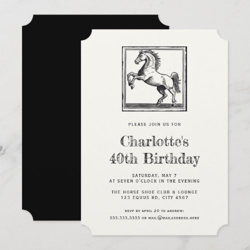 Vintage Horse Equestrian Adult 40th Birthday Party