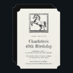 Vintage Horse Equestrian Adult 40th Birthday Party Invitation<br><div class="desc">Vintage Horse Equestrian 40th Birthday Party Invitation Template with a vintage style illustration of a horse. All text elements of this horse invitation can be changed so this design can be used for any equestrian birthday party or other events too: classy equestrian wedding invitation, derby party birthday invitations, barn opening...</div>