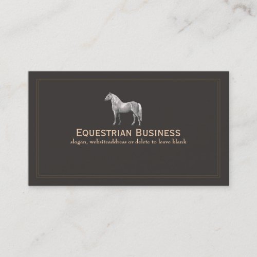 Vintage Horse Etching Business Card