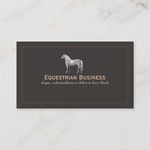 Customizable Vintage Horse Etching Business Card
