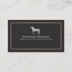 Vintage Horse Etching Equestrian Business Card