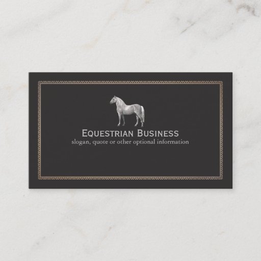 Customizable Vintage Horse Etching Equestrian Business Card