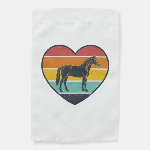 Vintage Horse Heart Sunset Vector Design_1 Garden Flag