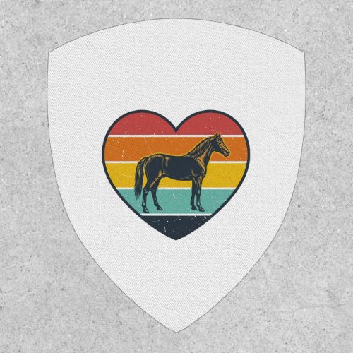 Vintage Horse Heart Sunset Vector Design_1 Patch