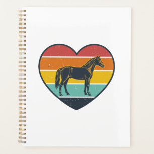 Vintage Horse Heart Sunset Vector Design_1 Planner